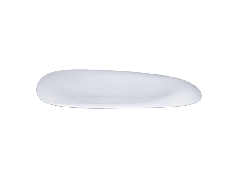 Assiette coupe plate carré blanc porcelaine bone china Ø 31 cm Le Ballet Cloud Rak
