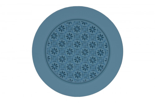 Assiette avec cloche rond Fleur porcelaine vitrifiée Ø 14 cm Rihla Rak