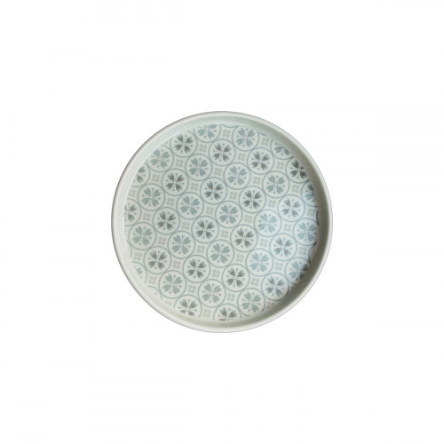 Assiette avec cloche rond Salvia porcelaine vitrifiée Ø 14 cm Rihla Rak