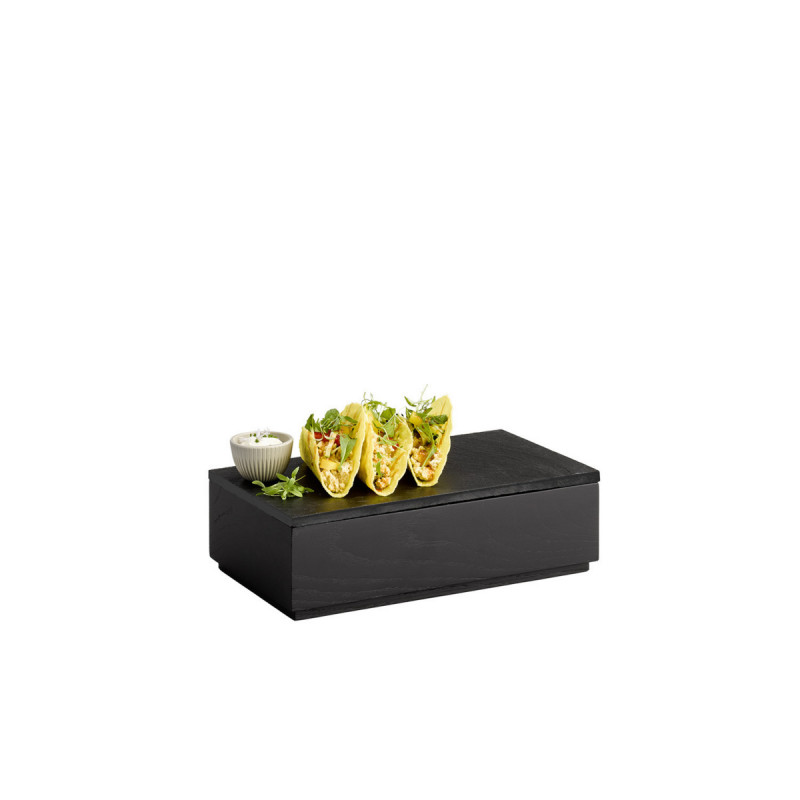 Caisse GN1/3 bois noir 32,5x17,6x8,5 cm Valo Aps