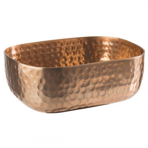 Corbeille martelée aluminium cuivre 15,5x12x5,5 cm Craft Aps