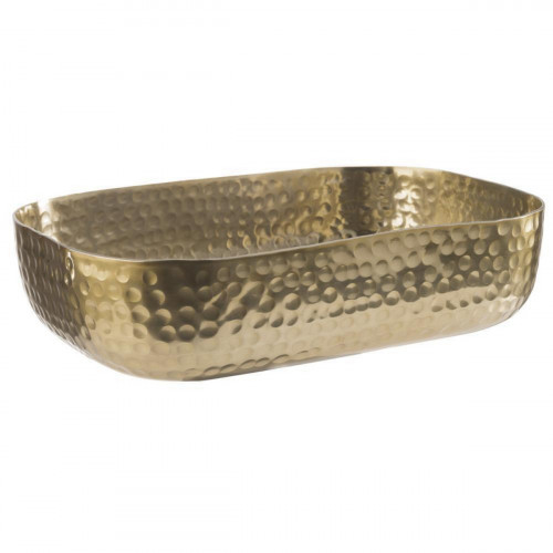 Corbeille martelée aluminium or 23x15,5x6 cm Craft Aps