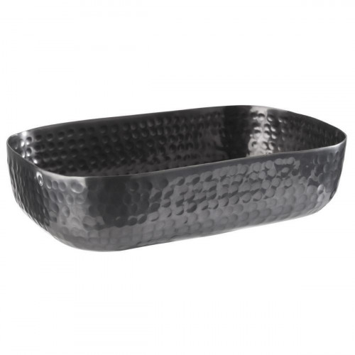 Corbeille martelée aluminium noir 23x15,5x6 cm Craft Aps