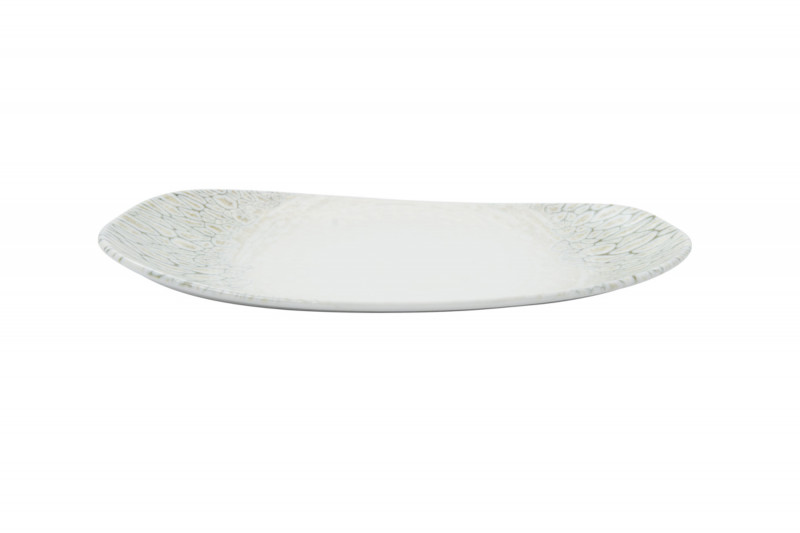Assiette beige porcelaine 30x15 cm Butterfly Dudson