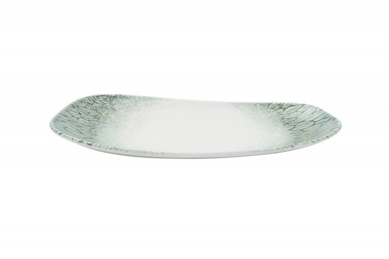 Assiette vert porcelaine 30x15 cm Butterfly Dudson