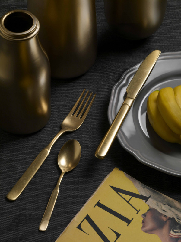Fourchette de table or inox 18/10 Casali Stoned Pintinox