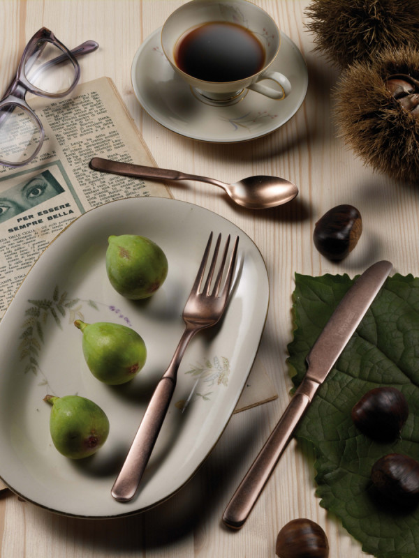 Fourchette de table bronze inox 18/10 Casali Stoned Pintinox
