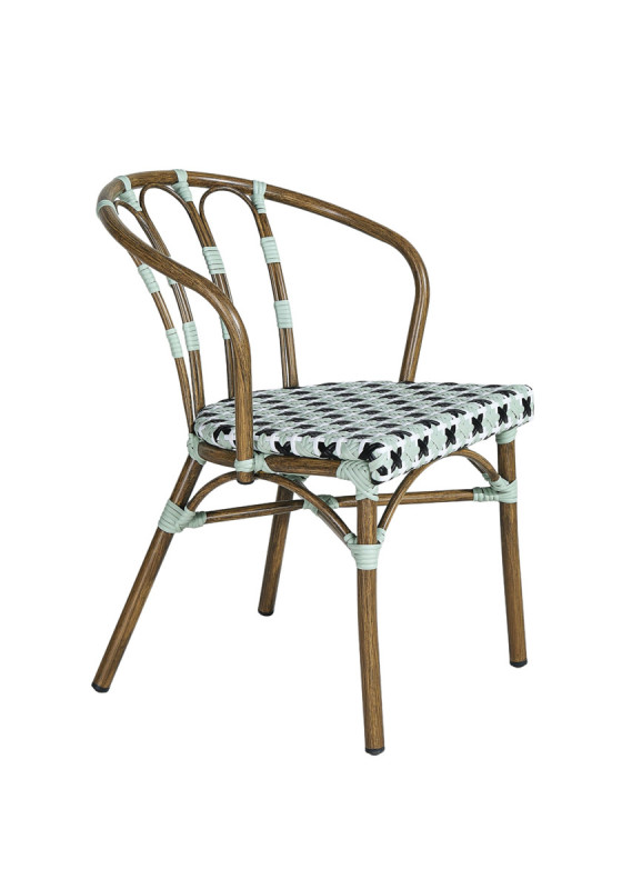 Fauteuil d'extérieur vert 77,5x56x59,5 cm Clichy Flexmob