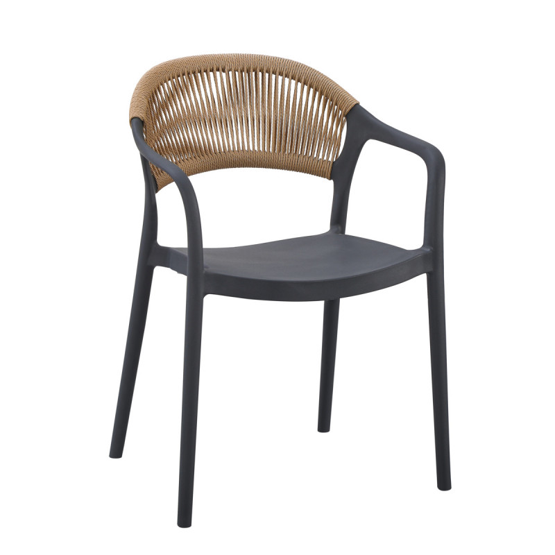 Fauteuil d'extérieur gris anthracite 79x56x54 cm Rotterdam Flexmob